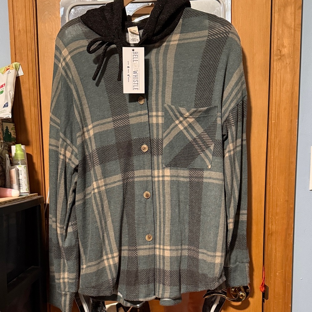 🚨NEW!TAGS🚨Bell & Whistle Plaid Button-Up Shacket